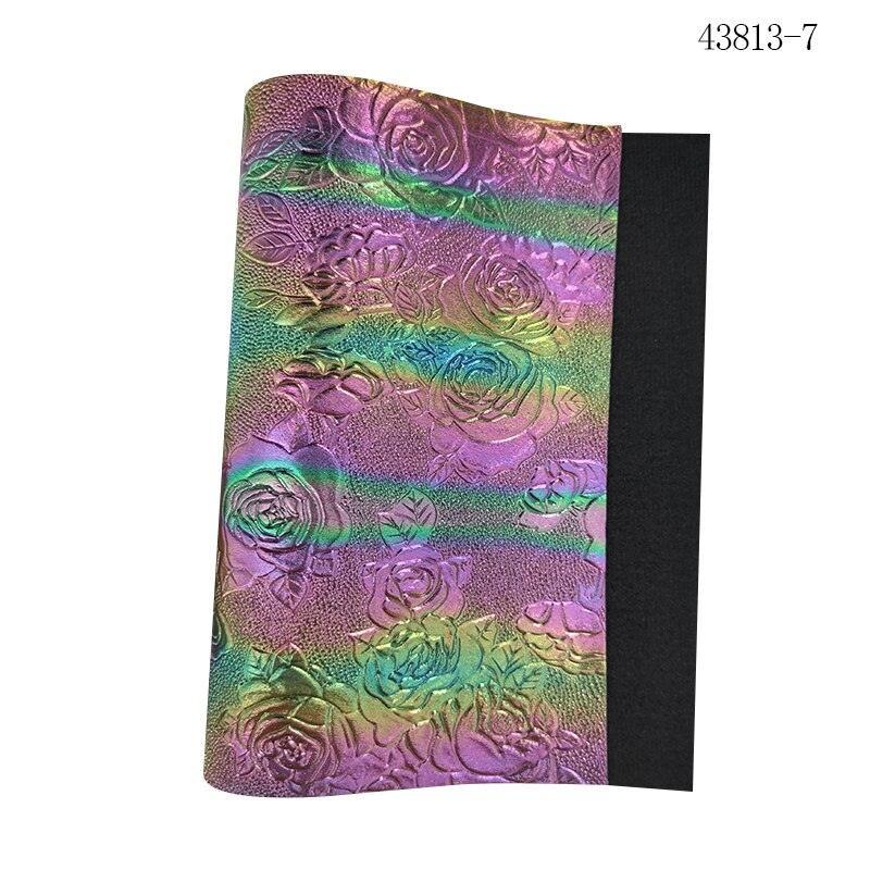 Lisslune | Elegant Rose Embossed Synthetic Leather Craft Sheets for Creative Projects