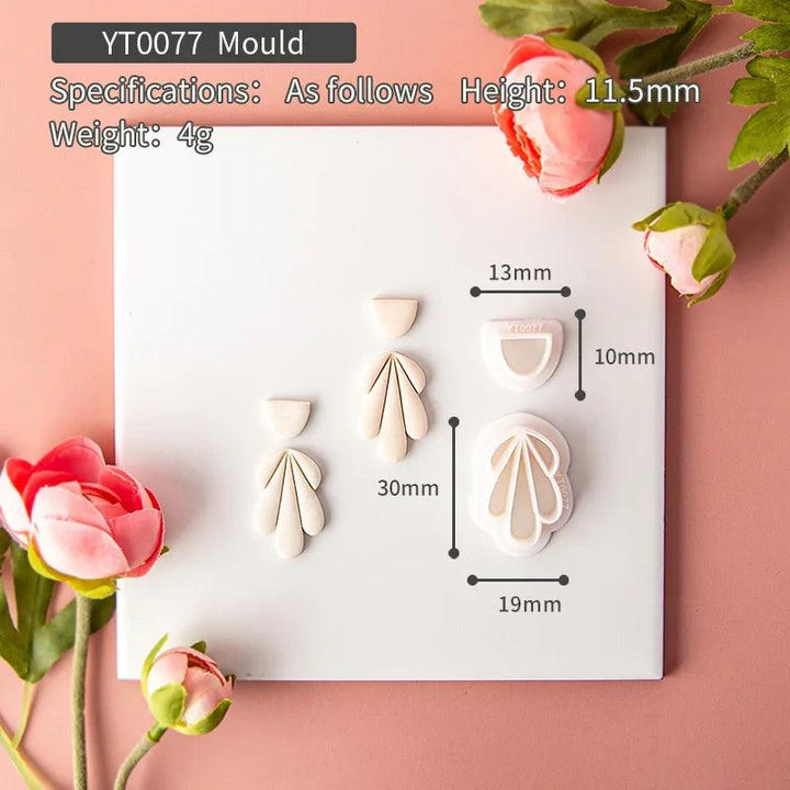 Lisslune | Flower and geometric polymer clay cutters for unique earrings and jewelry creations