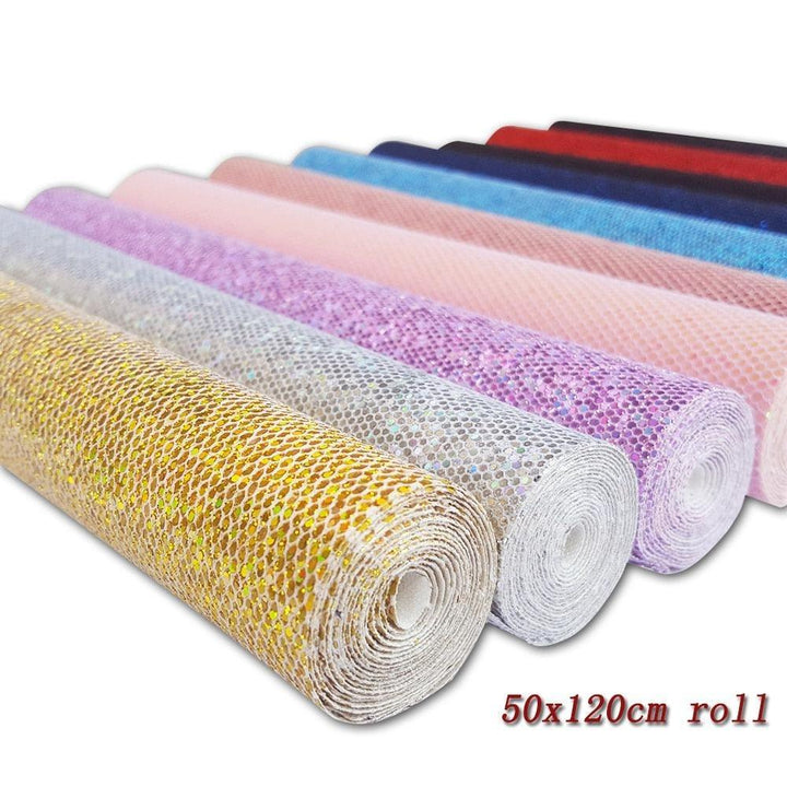 Lisslune | Golden Glitter Painted Woven Fabric Roll - Ignite Your Artistic Inspiration