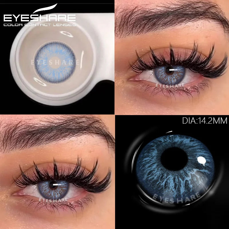 Rynx | Colorful Contact Lenses for the Eyes 1 Pair Fashionable Eye Lenses Gray Contacts Green Lenses Blue Eye Contacts Annual Eye Lens
