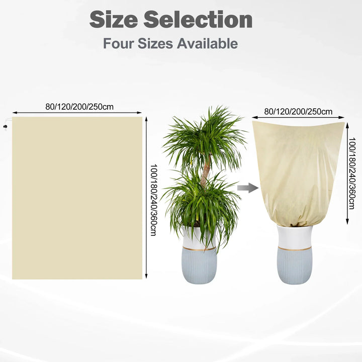 Lisslune | Winter protection cover for plants - Frost protection with zipper and drawstring, breathable for palms and potted plants in the garden
