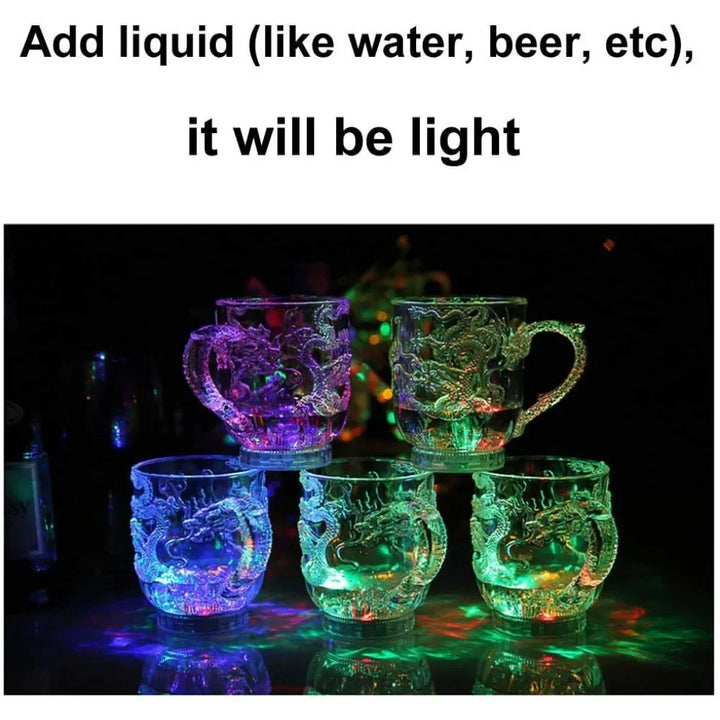 Lisslune | 1 piece color changing luminous LED dragon mug water activated lights beer coffee milk tea wine whiskey bar cup travel creative gift