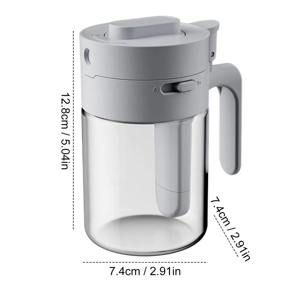Lisslune | Transparent Glass Lockable Airtight  Seasoning Jar with Spoon