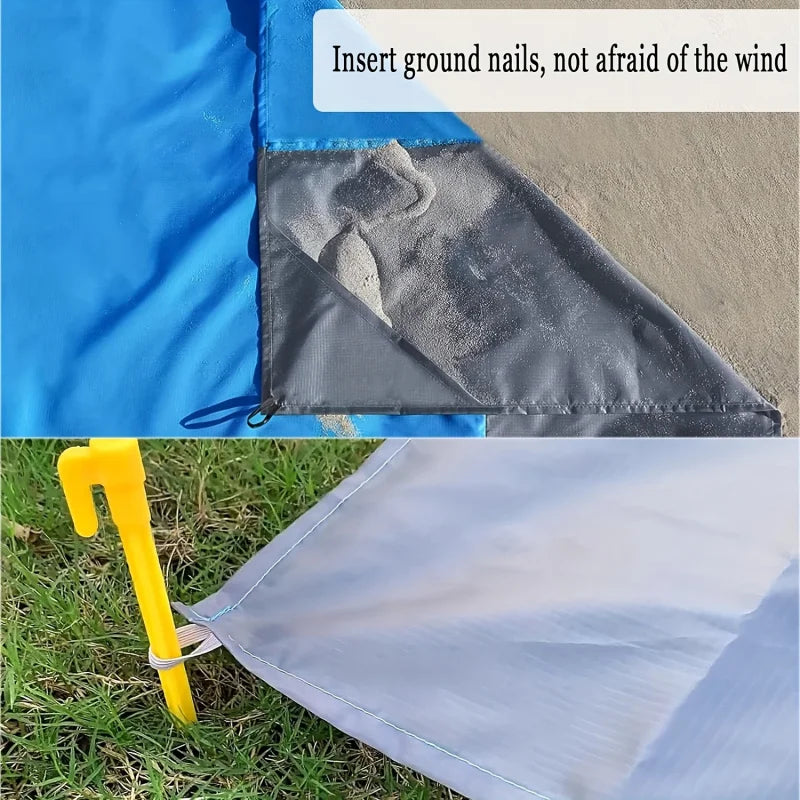 Rynx | 1pc Lightweight Waterproof Beach Mat, 210T Polyester Beach Mat Sandproof, Moisture Resistant, Easy to Clean, Machine Washable