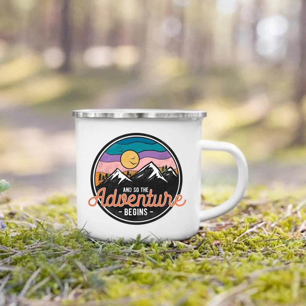 Lisslune | Nature's Adventure Enamel Mug: The Essential Companion for Outdoor Enthusiasts