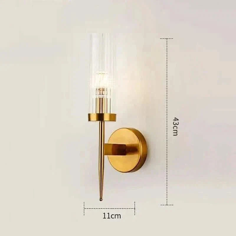 Lisslune | Stainless Steel Wall Lamp with Glass Shade