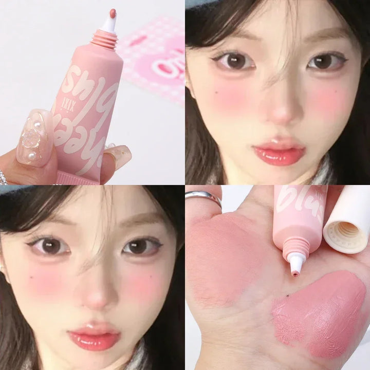 Rynx | Smooth Liquid Blush Cheek Ink Sponge Matte Gentle Face Makeup Blush Pigment Waterproof Long-lasting Creamy Cosmetics