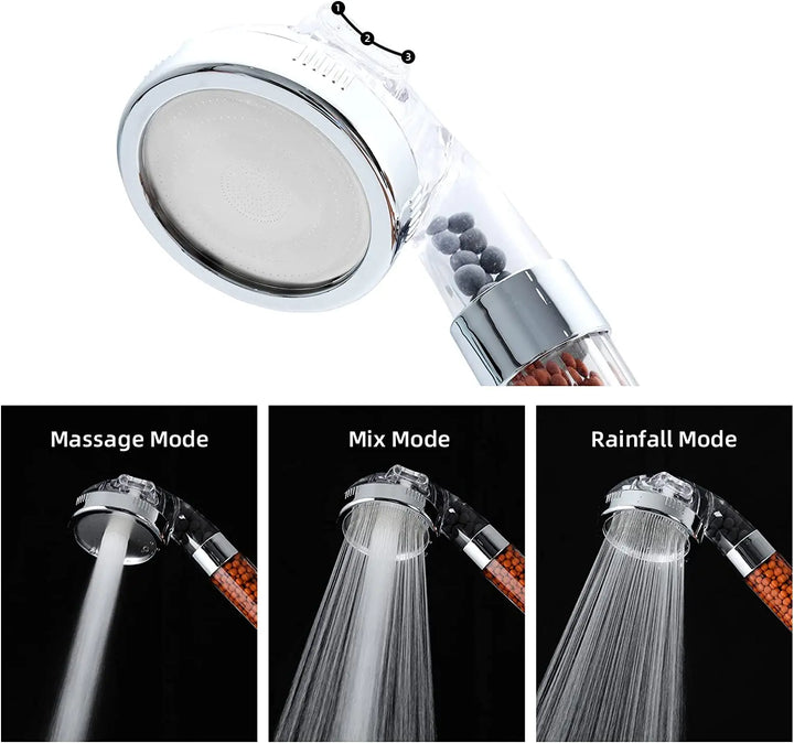 Lisslune | High Pressure Water-Saving Shower Head with Filter - AquaGlow