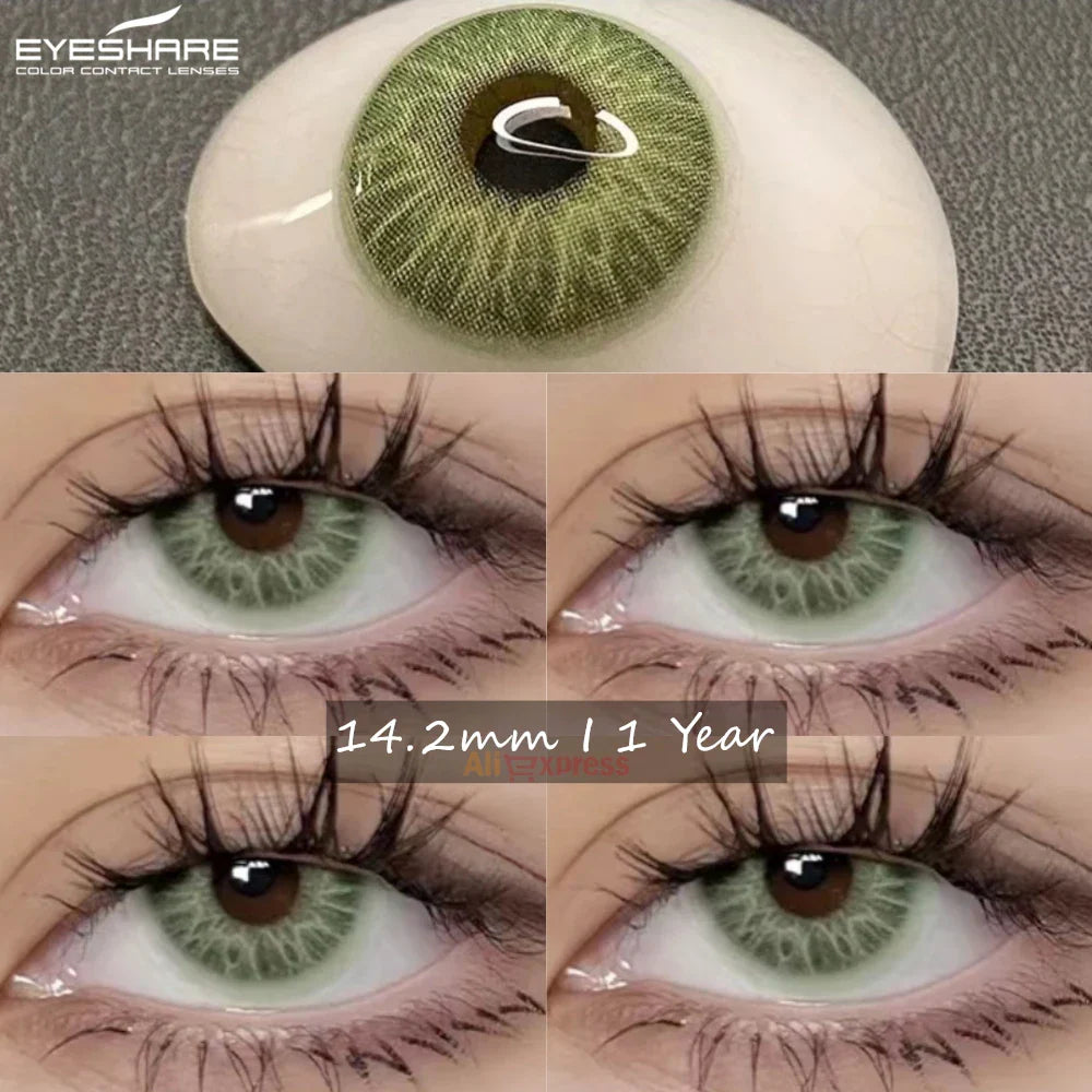 Rynx | Natural colored contact lenses for green eyes Blue contact lenses Brown beauty contact lenses Annual 2 pieces/pair Gray lenses