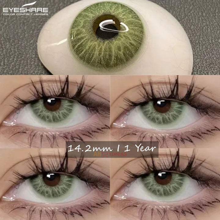 Rynx | Natural colored contact lenses for green eyes Blue contact lenses Brown beauty contact lenses Annual 2 pieces/pair Gray lenses