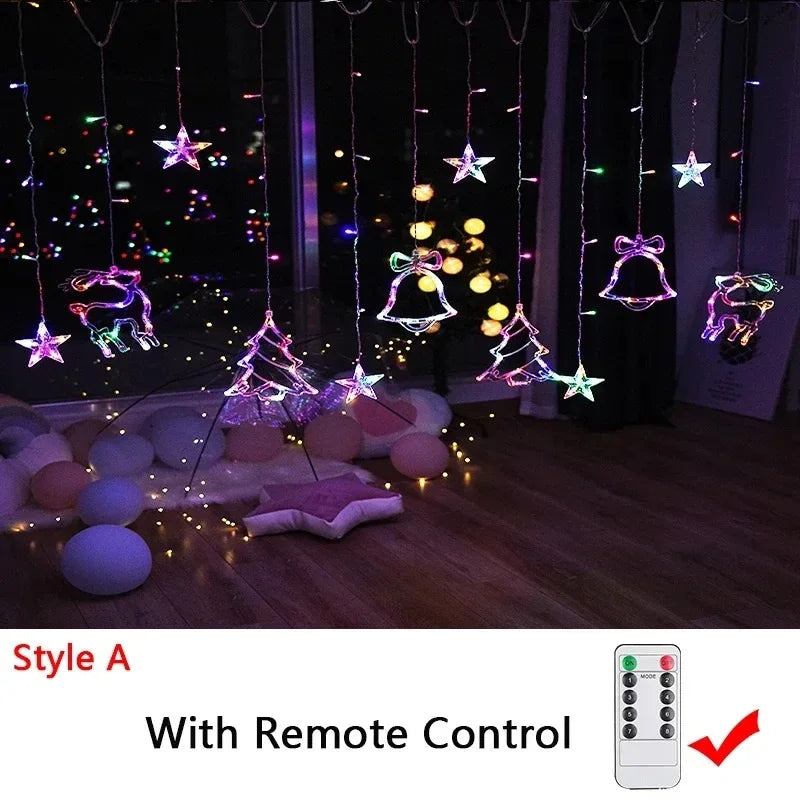 Rynx | Christmas lights 2024 light chain fairy garland curtain decoration for the holidays 2025 New Year decoration 220V/110V/battery