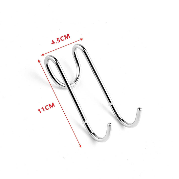Lisslune | Stylish shower glass door hooks made of stainless steel with soft silicone grips - Pack of 2