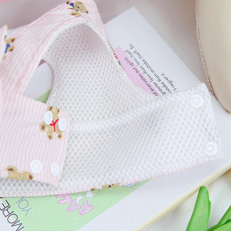 Lisslune | Swinging bear motif mesh harness and bow tie leash combination for small dogs and cats - Trendy pet vest