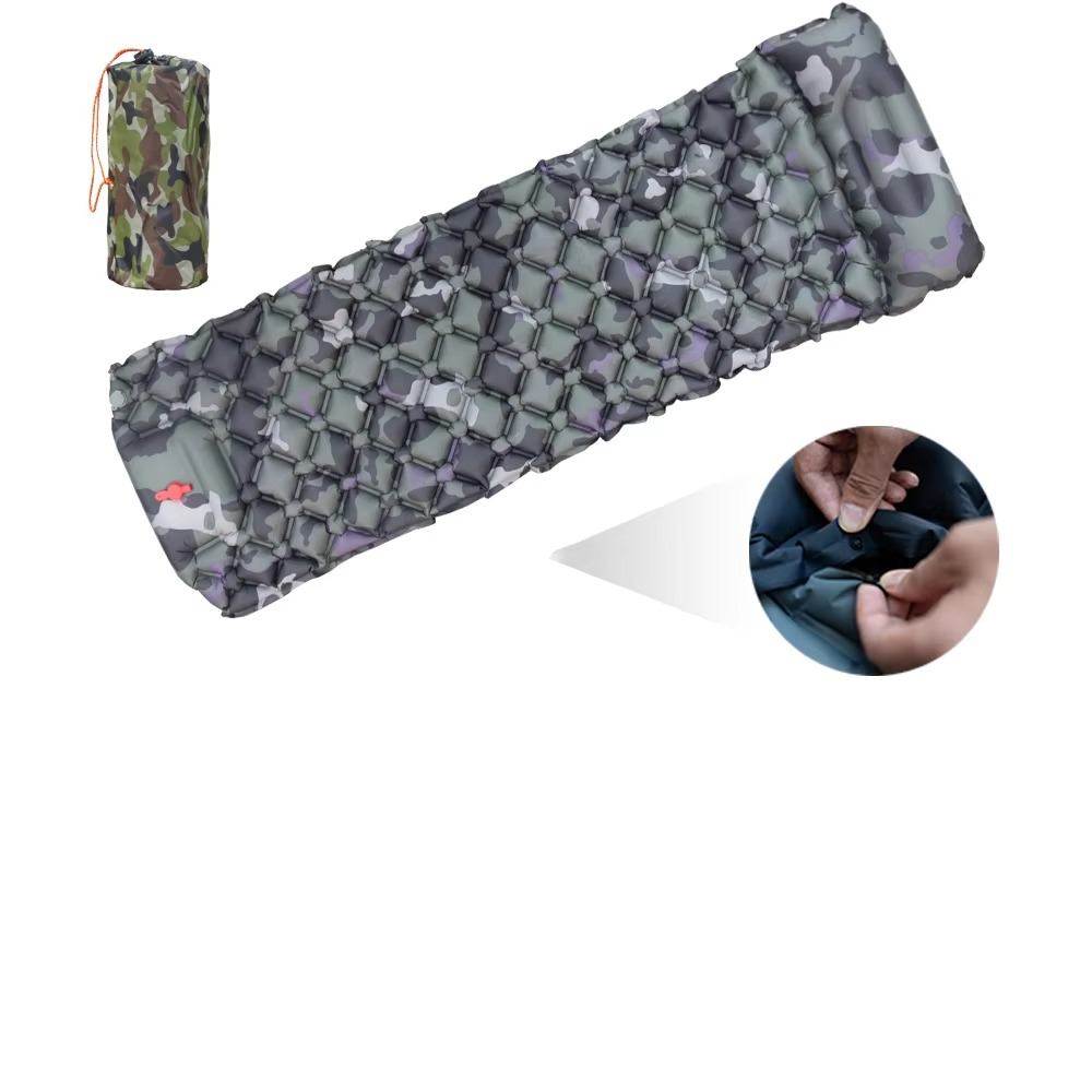 Lisslune | Inflatable Camping Sleeping Pad with Built-In Pillow for Hiking