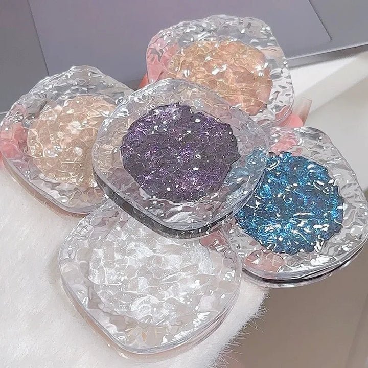 Lisslune | Lila Blau Glänzende Lidschatten-Palette Schimmer Perle Zerbrochene Diamanten Lidschatten Aufhellen Auge Klarer Glanz Makeup Lidschatten-Palette
