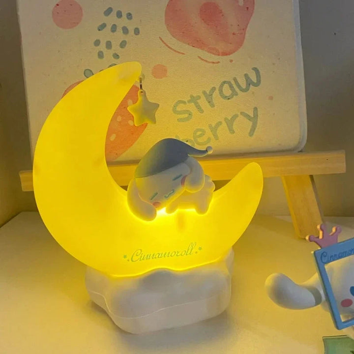 Lisslune | LunaMoon - Half Moon Night Light with Cute Character