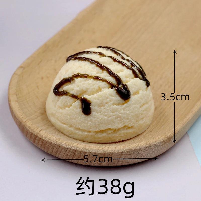 Lisslune | Life-like resin ice cream cone model - Realistic artificial dessert decoration for photography and home decor