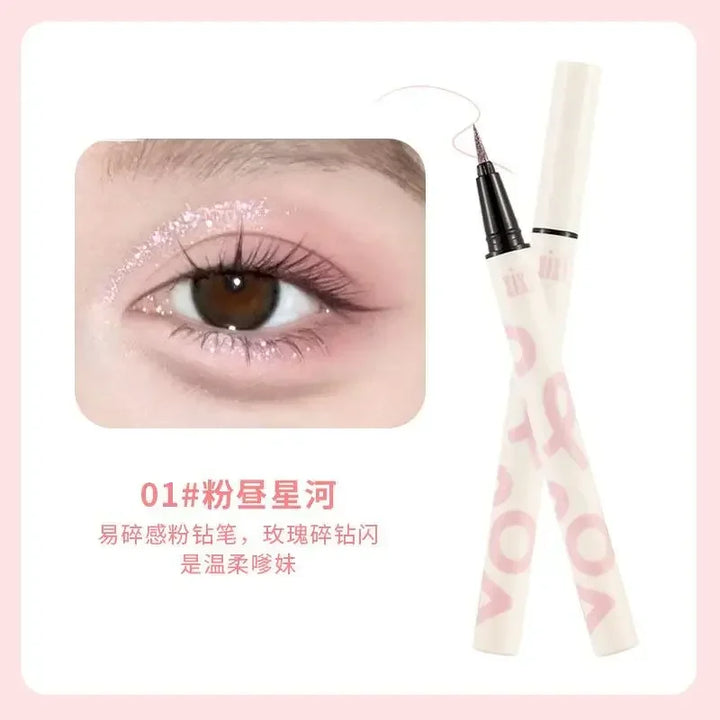 Rynx | Glitter Liquid Eyeliner Pen Waterproof Purple Pink Blue Eye Liner Pen Long-lasting Quick Dry Eye Makeup Cosmetics