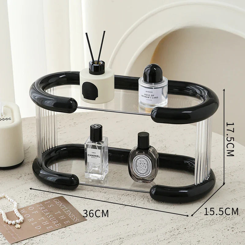 Rynx | Acrylic Perfume Storage Organizer Shelf Multi-Layer Doll Display Stand Holder Transparent Desk Hall Storage Box Organizer