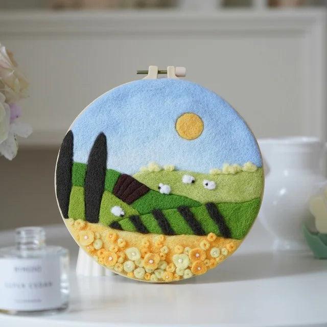 Lisslune | Wool Artistry Felt Kit with Embroidery Frame for Unique Creations