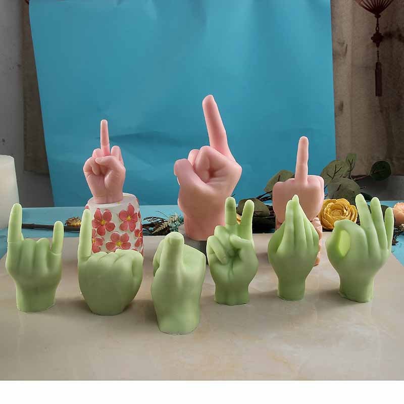 Lisslune | Middle Finger Hand Gestures Artsy Candle DIY Molds