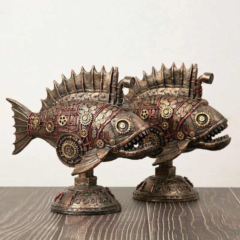 Lisslune | Steampunk Mechanical Blackfish Figurine