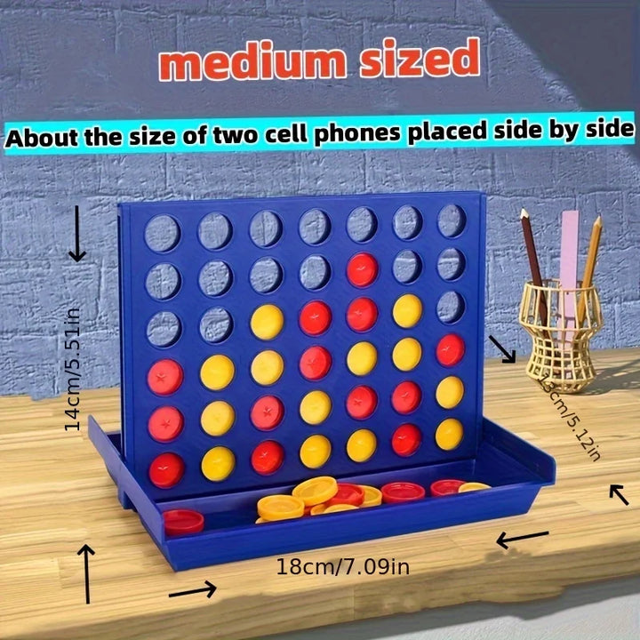 Rynx | Portable Connect 4 Classic Grid, 10.16 cm A row game, strategic board games for children, 2 players for family and children, ages 6 and up