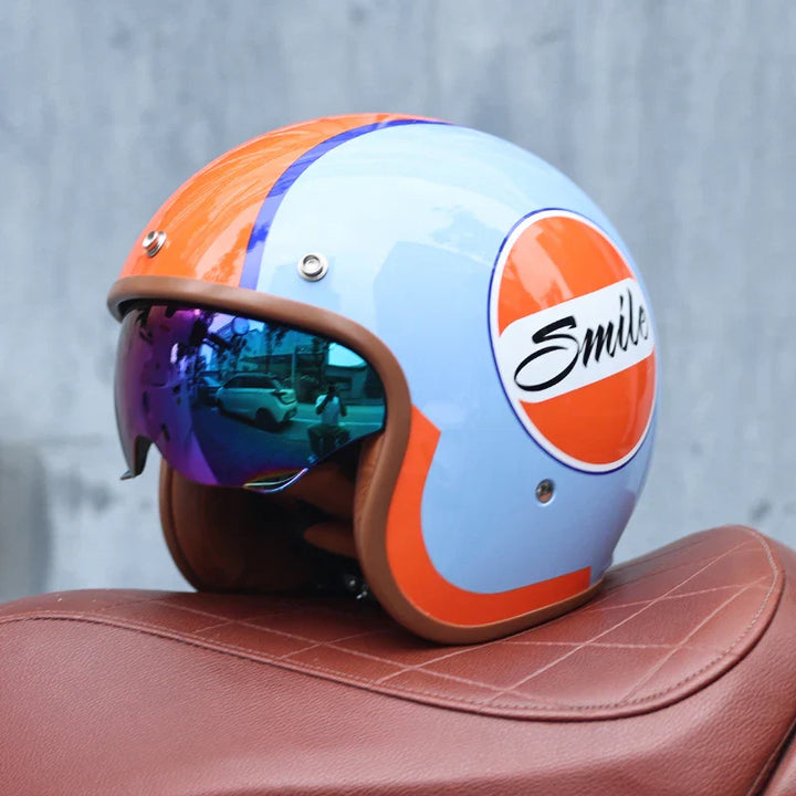 Lisslune | Retro Motorcycle Helmet 3/4 Open Face – Valor