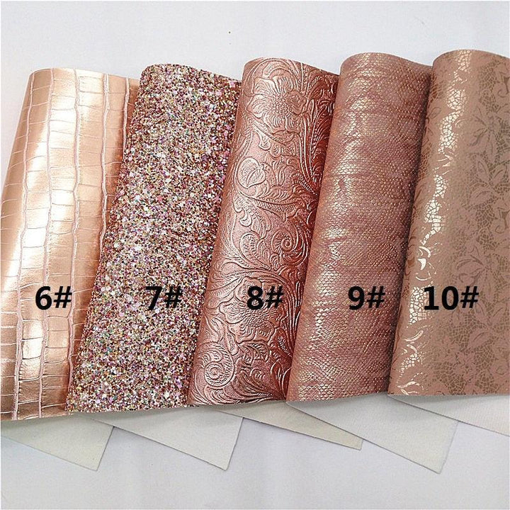 Lisslune | Sparkling Rose Gold Glitter Leather Craft Sheet - Transform Your DIY Projects with Elegance