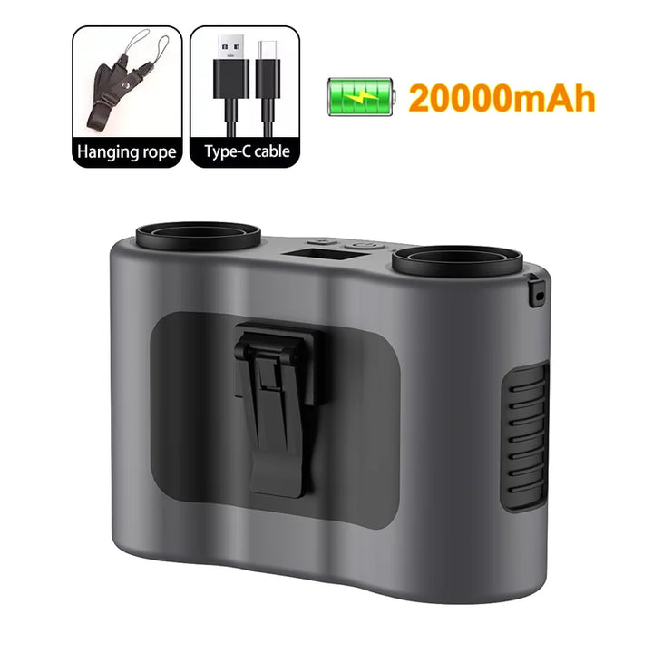 Lisslune | Portable Waist Clip Fan with Dual Air Outlets & 20,000mAh Battery – BreezeMate