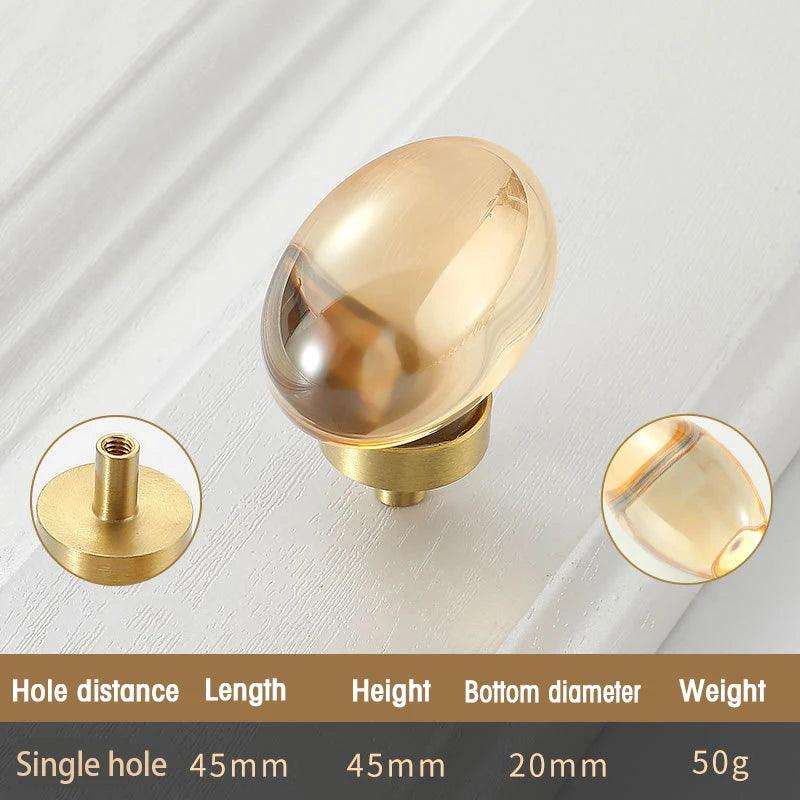 Lisslune | Chic Gold-Base Crystal Glass Knobs for Stylish Kitchen Cabinets and Furniture