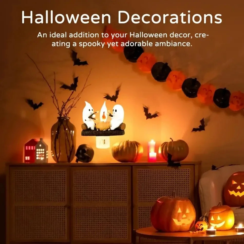 Rynx | Halloween Decoration GHOST ROASTING CAMPFIRE MORES Chost Design Lamp Halloween Home Decor