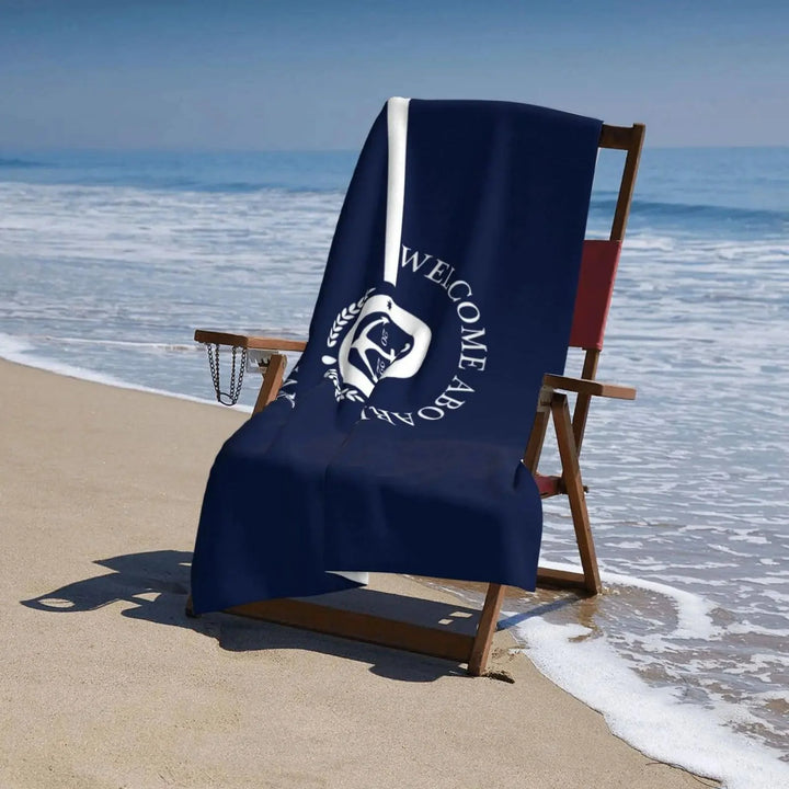 Lisslune | Stylish Adjustable Dark Blue Nautical Microfiber Towel Set - Luxury Redefined for Every Occasion