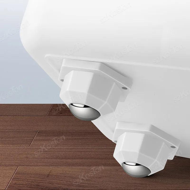 Lisslune | Versatile 360° Mini Swivel Roller Set - 4 Pieces Stainless Steel and Nylon Adhesive Furniture Lifters