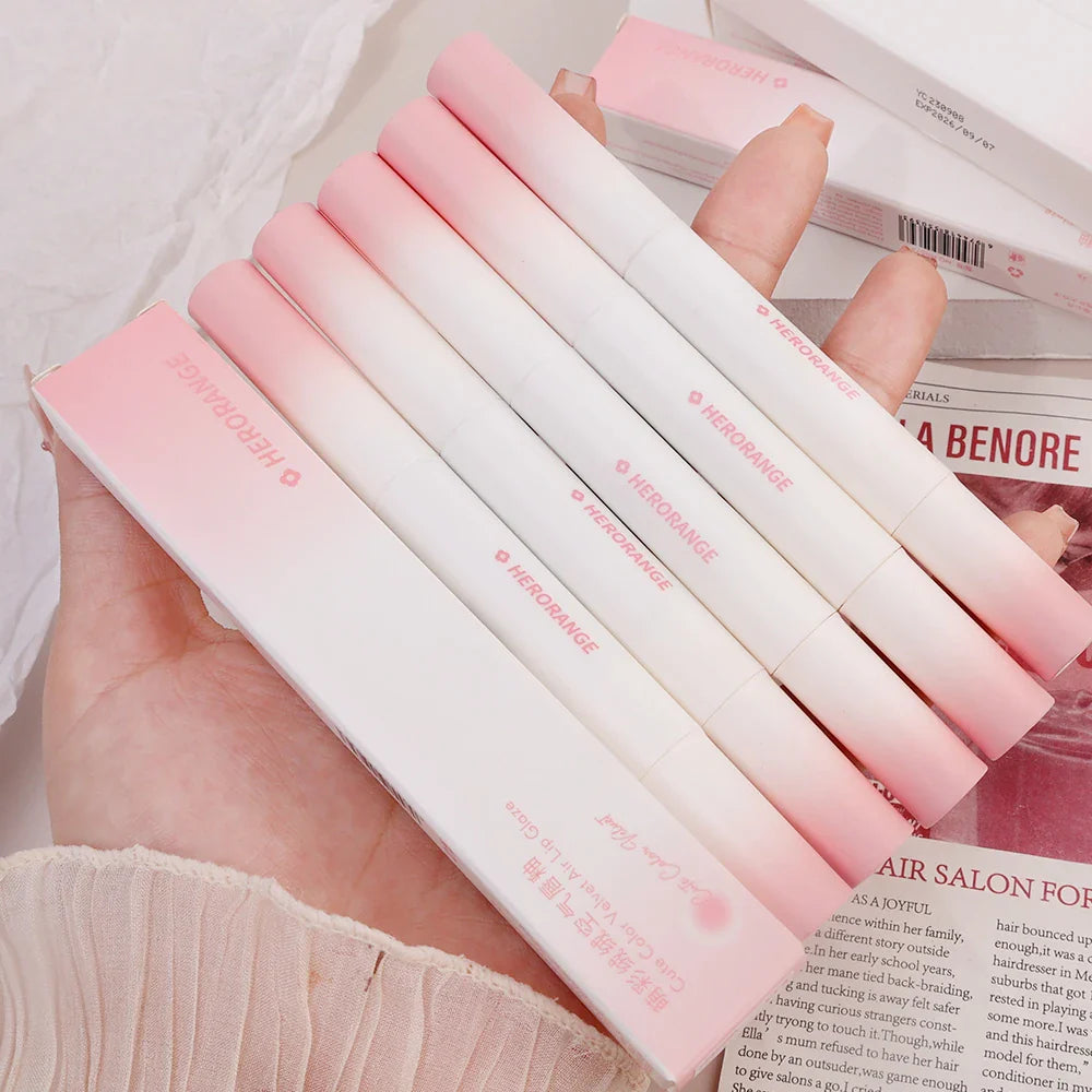 Rynx | Soft Velvet Lip Gloss Nude Matte Liquid Lipstick Waterproof Lip Makeup Pigment Long-lasting Face Cheek Lip Gloss Korean Cosmetics