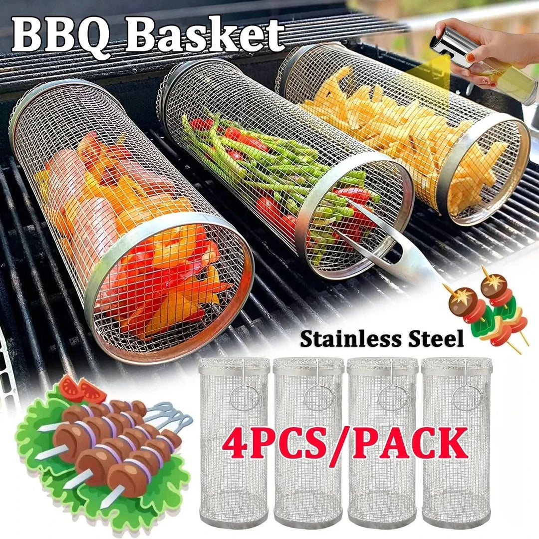 Lisslune | GrillEnjoy 360° – Rotating BBQ basket for campfire & grill
