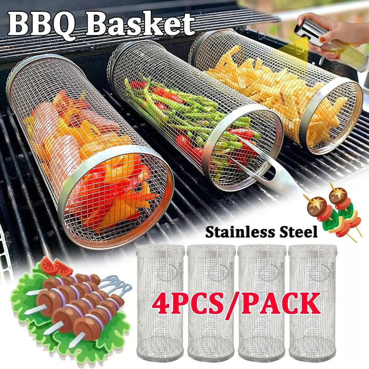 Lisslune | GrillEnjoy 360° – Rotating BBQ basket for campfire & grill