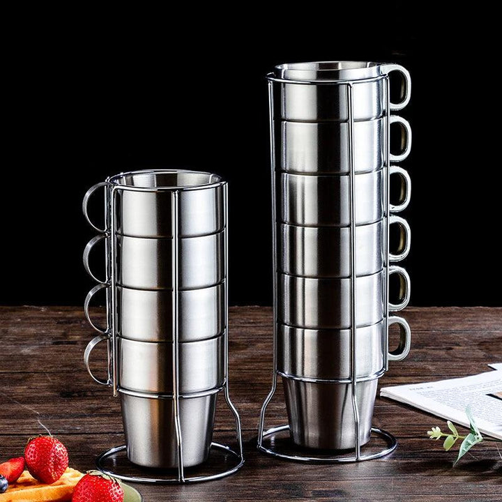 Lisslune | Elegant 6-piece set of insulated stainless steel tea cups for home and social gatherings