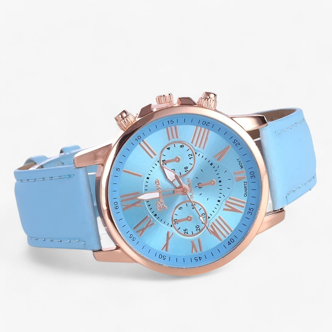 Lisslune | Camille Womens Waterproof Leather Strap Watch 42mm