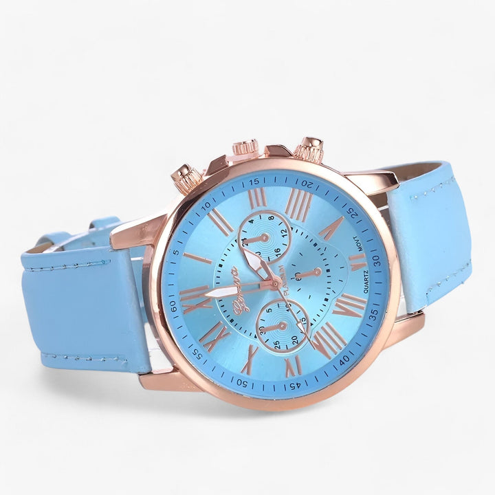 Lisslune | Camille Womens Waterproof Leather Strap Watch 42mm