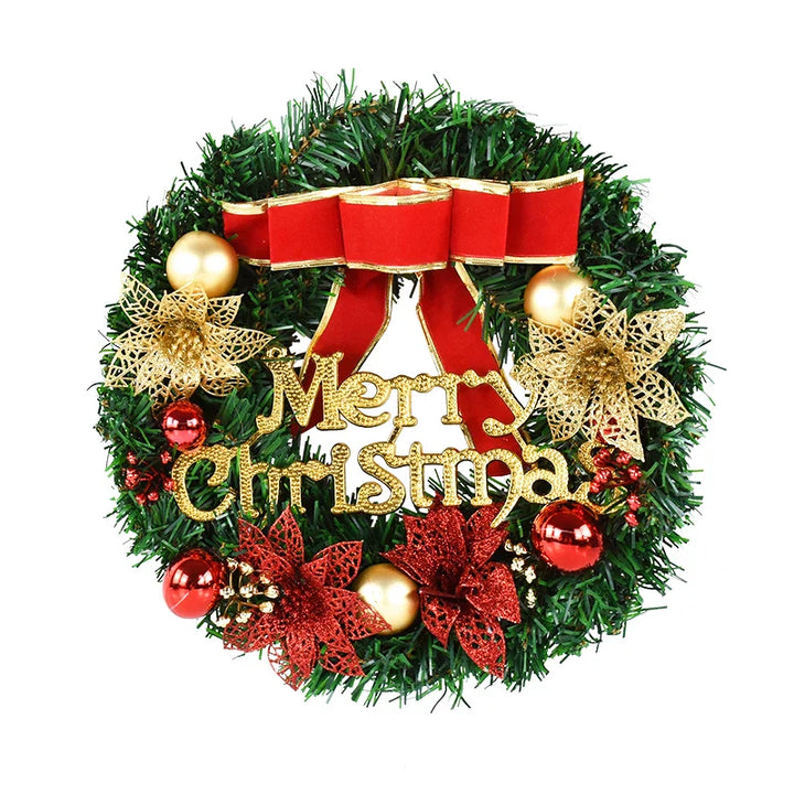 Rynx 30cm Christmas wreath Xmas door garland hanging ornaments Merry Christmas decoration for home New Year Navidad door hanger