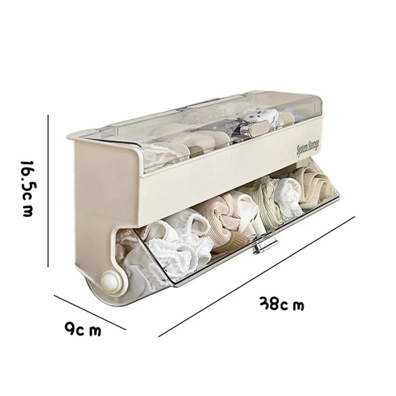 Rynx | Wall-mounted drawer organizer Multifunctional transparent sock organizer Underwear organizers with classified storage for the closet