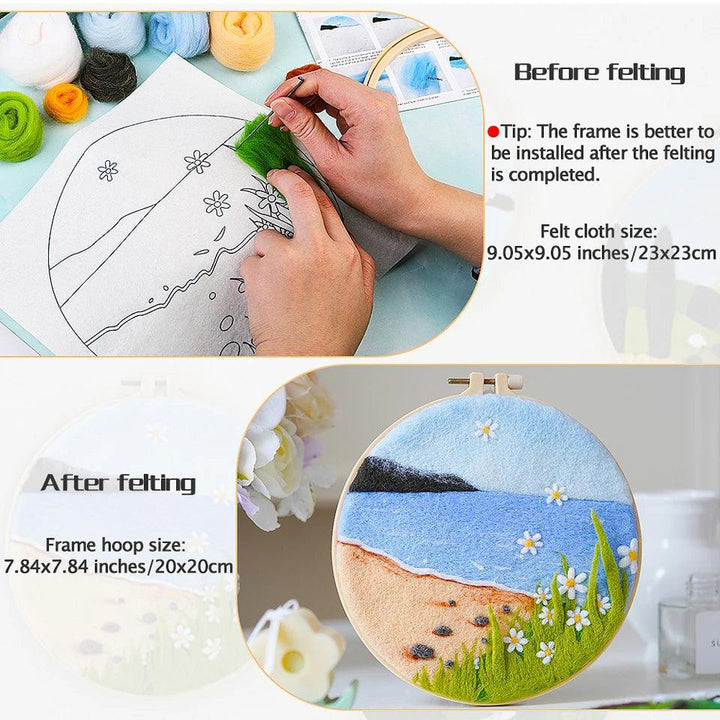 Lisslune | Wool Artistry Felt Kit with Embroidery Frame for Unique Creations