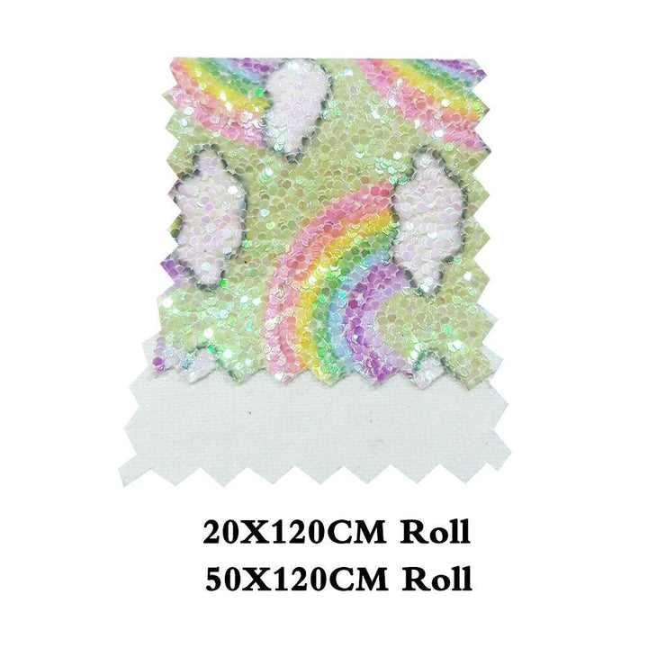 Lisslune | Glittering Rainbow Synthetic Leather Crafting Roll - Ignite Your Imagination with a Splash of Color