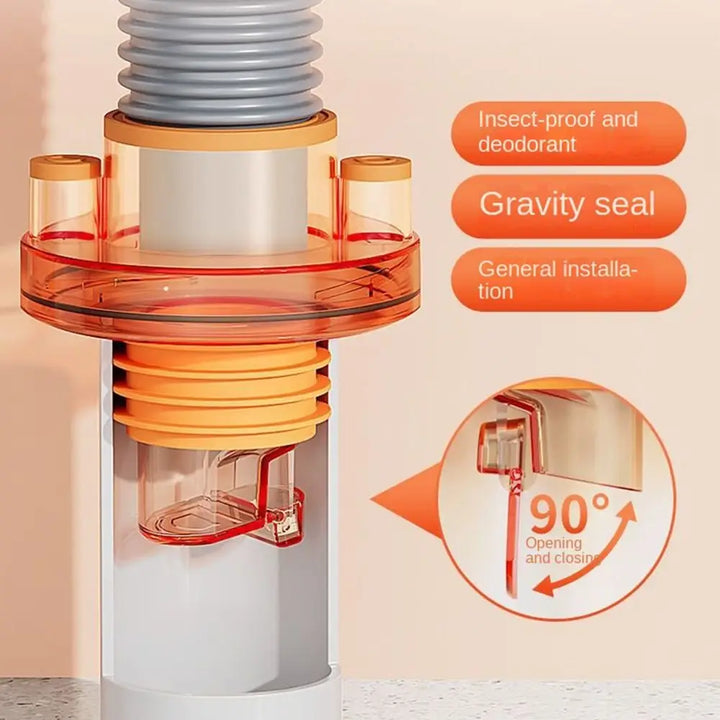 Lisslune | Odor Prevention Automatic Drainage Pipe Adapter Drainer