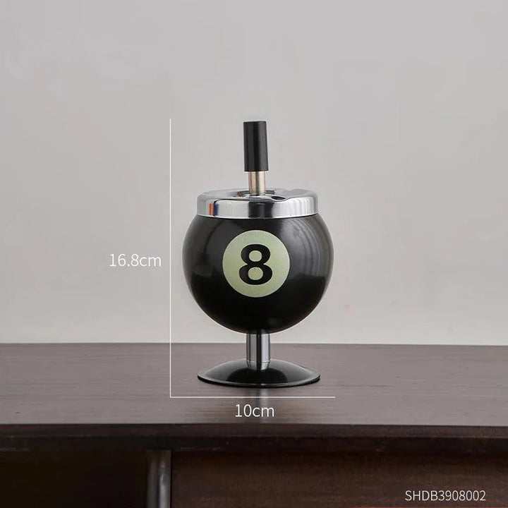 Lisslune | Chic, billiard-inspired metal ashtray - Stylish smoking accessory and decorative accent for home and office