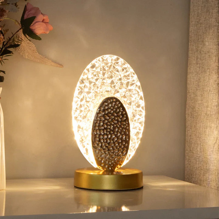 Lisslune | Crystal LED Table Lamp: Dimmable, USB Charging, Touch & Remote Control