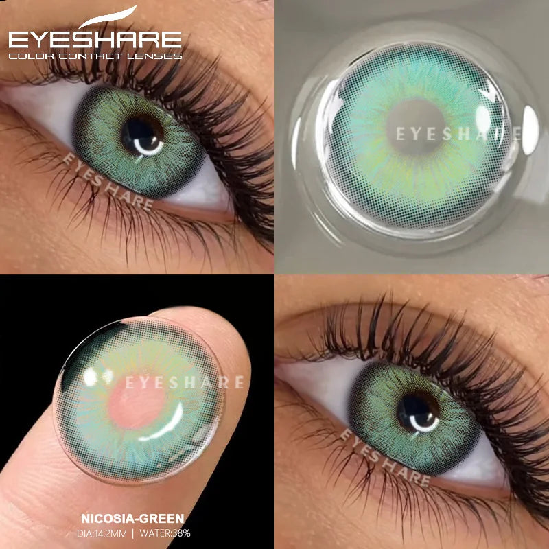 Rynx | 1 Pair of Contact Lenses in Natural Color for the Eyes Fashion Blue Lenses Gray Pupils Brown Lenses Annual Cosmetic Green Lenses