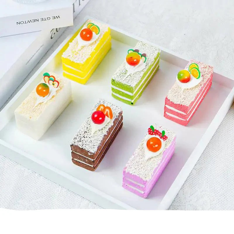 Lisslune | Playful Set of 6 Colorful PU Foam Cake Magnets for Creative Home Styling and Photography