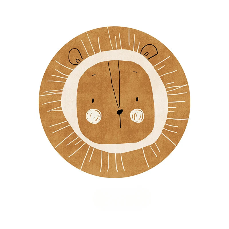 Rynx | Cartoon Cute Kids Girls Room Round Bedroom Nightstand Rugs Cat Living Room Large Area Rug Computer Chair Wardrobe Carpet Carpet